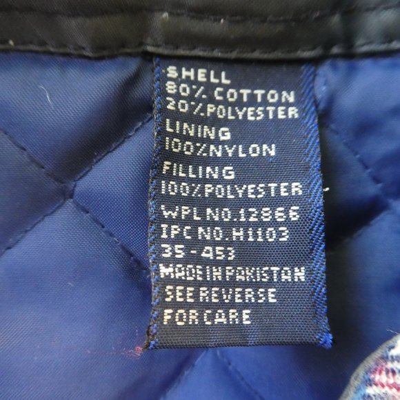 SpareTime Vintage Blue Plaid Flannel Shacket Field Navy Quilted Lining L Large - Picture 9 of 11